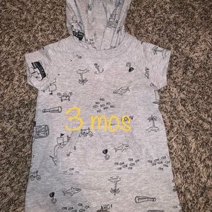 Baby Boy Carter's Pirate Ships Hooded Romper